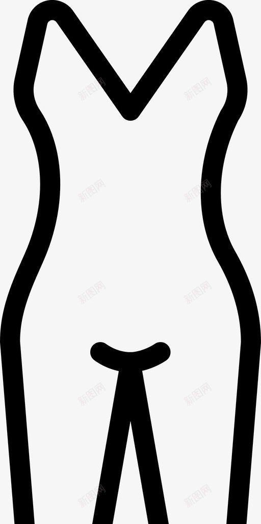 一件式睡衣服装时尚图标svg_新图网 https://ixintu.com 一件式睡衣 女士 时尚 时尚女装轮廓 服装
