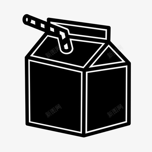 巧克力牛奶纸箱饮料图标svg_新图网 https://ixintu.com 吸管 巧克力牛奶 纸箱 饮料
