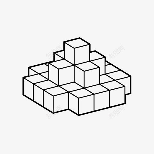 金字塔建筑形式图标svg_新图网 https://ixintu.com 建筑 形式 游戏 金字塔 魔方