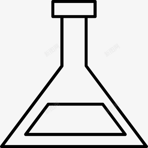 锥形瓶玻璃器皿实验室图标svg_新图网 https://ixintu.com 实验室 教育 玻璃器皿 研究 锥形瓶