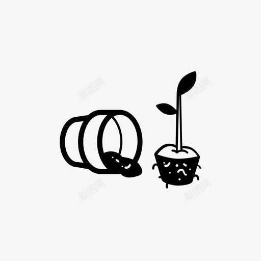 盆栽树苗水果花园植物图标svg_新图网 https://ixintu.com 室内植物 树 水果 盆栽树 盆栽树苗 花园植物