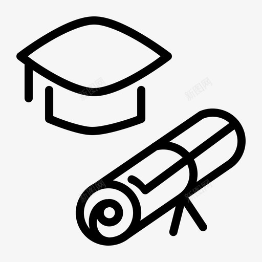 教育学术证书图标svg_新图网 https://ixintu.com 学位 学术 学校和学习线 抵押贷款 教育 毕业 证书