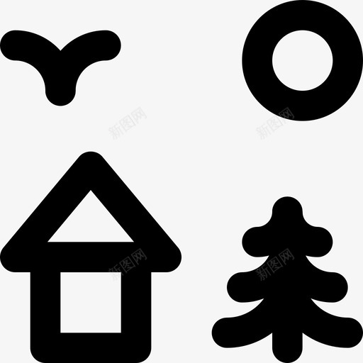 山腰小屋风景图标svg_新图网 https://ixintu.com smashicons景观md大纲 图片 小屋 山腰 自然 风景