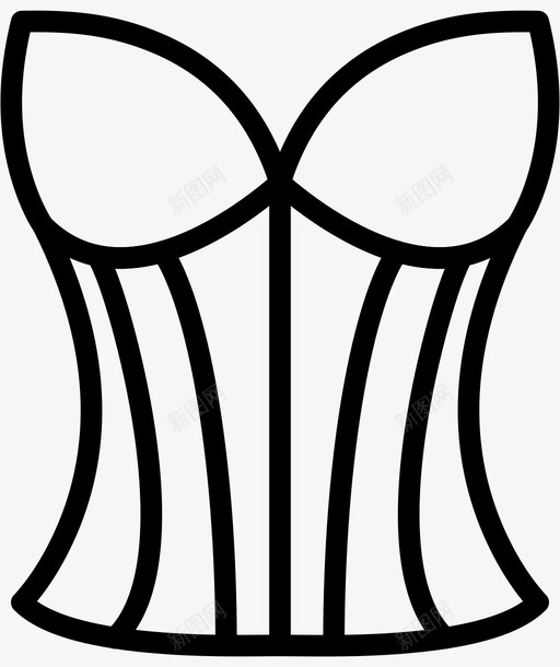 紧身胸衣衣服时尚图标svg_新图网 https://ixintu.com 女人 时尚 漂亮女人衣服轮廓 紧身胸衣 衣服
