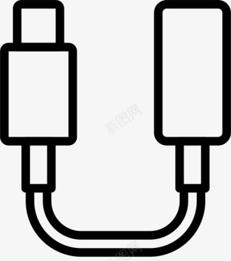 手机耳机适配器电缆连接器图标图标