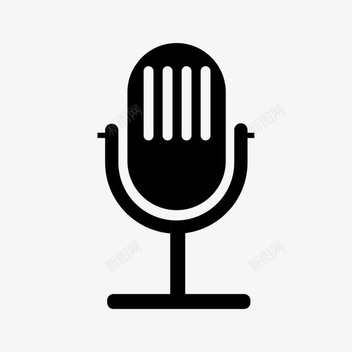麦克风播客收音机图标svg_新图网 https://ixintu.com 唱片 播客 收音机 麦克风