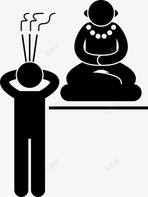 祈神亚洲中国图标svg_新图网 https://ixintu.com 中国 亚洲 亚洲文化 寺庙 崇拜 祈神 雕像