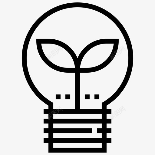 节能灯泡生态理念图标svg_新图网 https://ixintu.com 灯泡 理念 生态 节能灯泡
