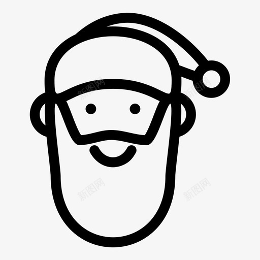 圣诞老人化身胡子图标svg_新图网 https://ixintu.com 化身 圣诞 圣诞老人 头 帽子 胡子