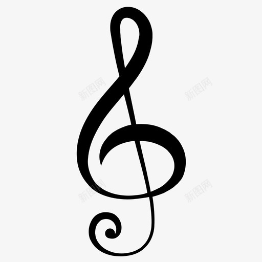高音谱号键音乐图标svg_新图网 https://ixintu.com 声音 歌曲 键 音乐 高音谱号