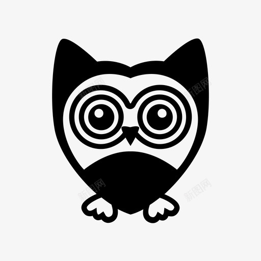 猫头鹰教育夜鸟图标svg_新图网 https://ixintu.com 夜猫子 夜鸟 教育 猫头鹰