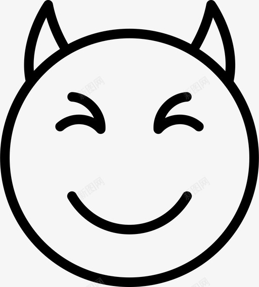 魔鬼表情脸图标svg_新图网 https://ixintu.com 漂亮图标表情2轮廓 脸 表情 魔鬼