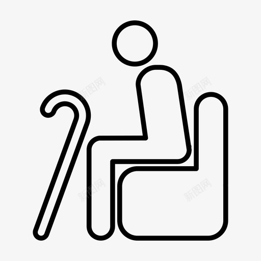 老年人祖父老人图标svg_新图网 https://ixintu.com 优先座位 地铁标志 祖父 老人 老年人