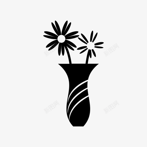 花瓶花束装饰性图标svg_新图网 https://ixintu.com 新鲜 花束 花瓶 装饰性 鲜花
