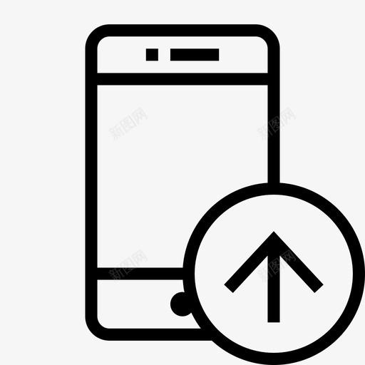 手机上传箭头手机图标svg_新图网 https://ixintu.com iphone 手机 手机上传 硬件和设备 箭头