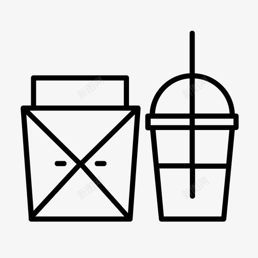 外卖杯子快餐图标svg_新图网 https://ixintu.com 外卖 快餐 杯子