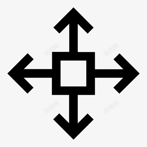 展开排列箭头图标svg_新图网 https://ixintu.com 分布 展开 排列 箭头