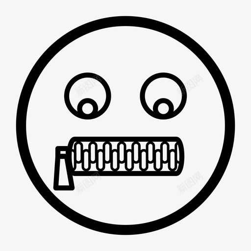 拉链嘴死人表情符号图标svg_新图网 https://ixintu.com 哑巴 拉链嘴 死人 笑脸 表情符号