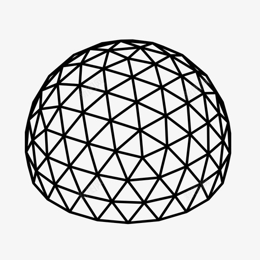 测地穹顶测地线穹顶建筑图标svg_新图网 https://ixintu.com 三角形结构 几何学 半球 巴克敏斯特富勒 建筑 测地穹顶 测地线穹顶
