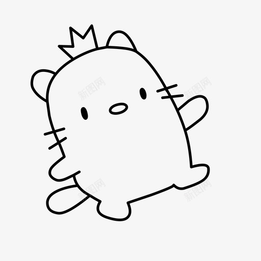猫动物王冠图标svg_新图网 https://ixintu.com 公主 动物 可爱 猫 王冠