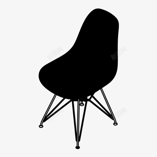 侧椅建筑图标svg_新图网 https://ixintu.com eames 侧椅 家具 建筑 时尚 设计 设计椅