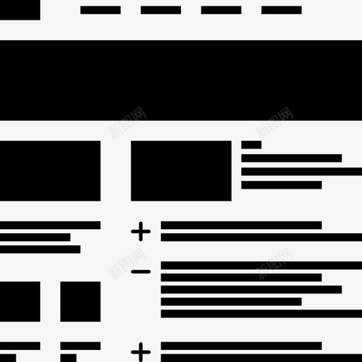 手风琴用户体验网页图标svg_新图网 https://ixintu.com 手风琴 用户体验 线框 网页设计