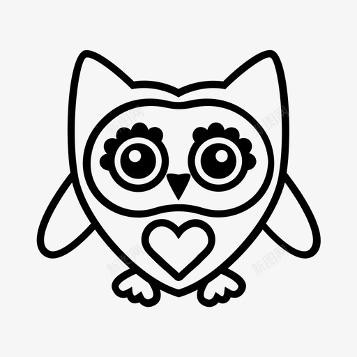 猫头鹰教育爱情图标svg_新图网 https://ixintu.com 夜猫子 夜鸟 教育 爱情 猫头鹰