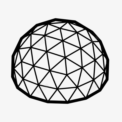 测地穹顶测地线穹顶建筑图标svg_新图网 https://ixintu.com 三角形结构 几何学 半球 巴克敏斯特富勒 建筑 测地穹顶 测地线穹顶