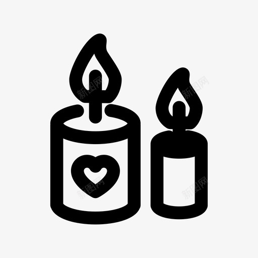 爱的蜡烛2月14日心图标svg_新图网 https://ixintu.com 2月14日 心 爱的蜡烛
