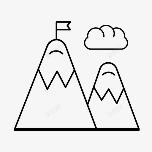 登山攀岩山云图标svg_新图网 https://ixintu.com 山云 山峰 山脉 攀岩 登山