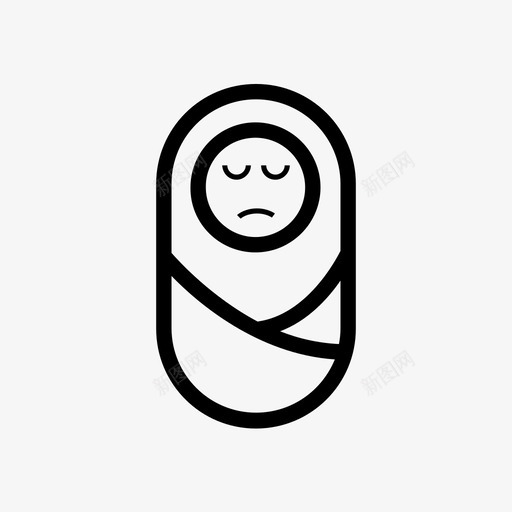 困倦的婴儿孩子新生儿图标svg_新图网 https://ixintu.com 不快乐的孩子 困倦的婴儿 孩子 新生儿 新生婴儿