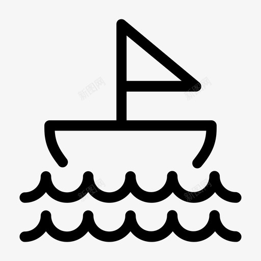 帆船海滩度假图标svg_新图网 https://ixintu.com 帆船 度假 旅行 海滩