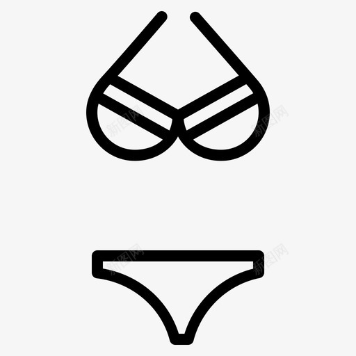 比基尼海滩内衣图标svg_新图网 https://ixintu.com 内衣 夏季 比基尼 泳装 海滩 野营和户外