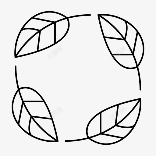 可持续性可生物降解树叶图标svg_新图网 https://ixintu.com 可持续 可持续性 可生物降解 循环利用 树叶