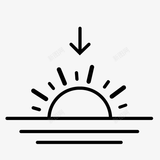 日落大海天空图标svg_新图网 https://ixintu.com 大海 天气预报 天空 日落