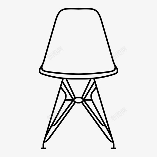 埃姆斯椅子扶手椅图标svg_新图网 https://ixintu.com 埃姆斯椅子 家具 扶手椅 设计