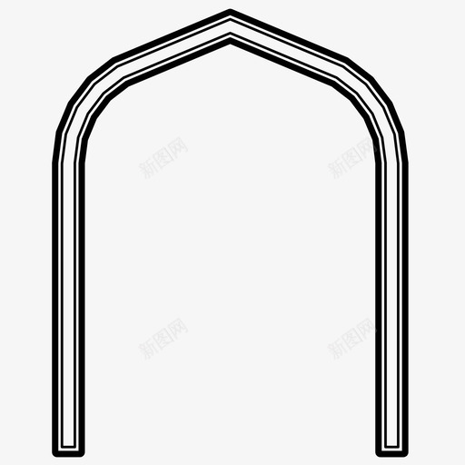 门阿拉伯花纹建筑图标svg_新图网 https://ixintu.com 伊斯兰图案 哥特式 尖拱 建筑 门 阿拉伯花纹