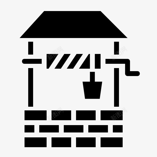 好吧画农业图标svg_新图网 https://ixintu.com 农业 农业和园艺雕文 农村 好吧 村庄 水 画