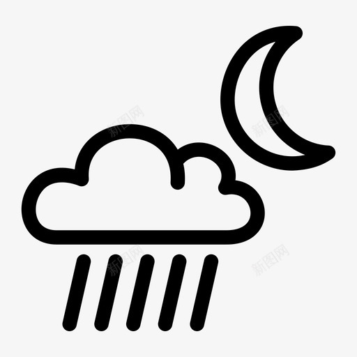 夜间强阵雨夜间阵雨云图标svg_新图网 https://ixintu.com 云 夜间强阵雨 夜间阵雨 天气 降水