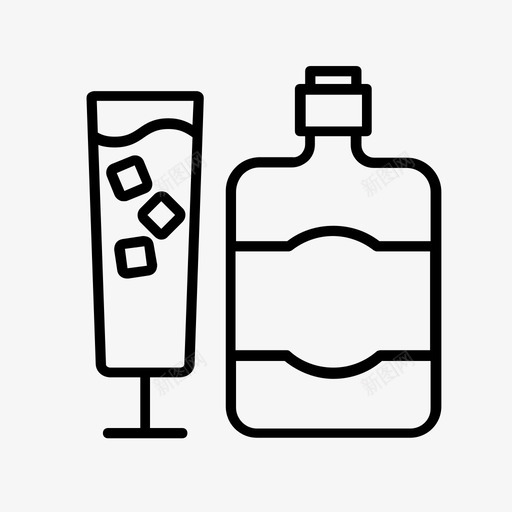 饮料瓶装波旁威士忌图标svg_新图网 https://ixintu.com 波旁威士忌 瓶装 白兰地 苏格兰威士忌 饮料