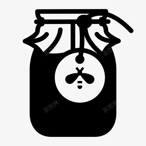 玻璃与天然蜂蜜养蜂健康图标svg_新图网 https://ixintu.com 健康 养蜂 玻璃与天然蜂蜜 罐子 美味的养蜂在花园雕文