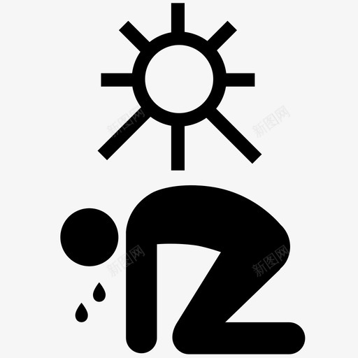中暑日晒出汗图标svg_新图网 https://ixintu.com 中暑 体温 出汗 日晒 虚弱