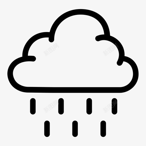 多雨多云天气稀薄图标svg_新图网 https://ixintu.com 多云 多雨 天气稀薄