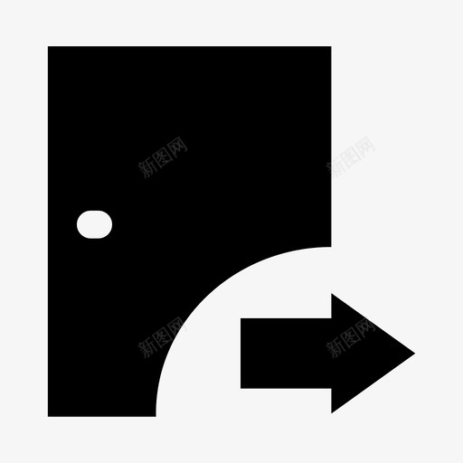 出口门紧急情况图标svg_新图网 https://ixintu.com 出 出口 机构材料标志 紧急情况 逃生门 门