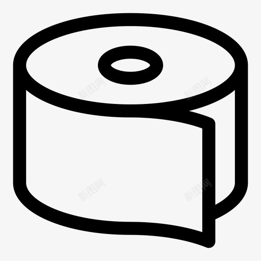 卷纸卷墙纸卷图标svg_新图网 https://ixintu.com 卷 墙纸卷 纯线条 纸卷