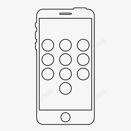 手机应用程序拨号板iphone图标svg_新图网 https://ixintu.com iphone 手机应用程序 拨号板 移动 移动线框