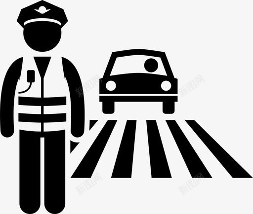 交警警官道路图标svg_新图网 https://ixintu.com 交警 交通 公共安全保卫工作 警官 道路