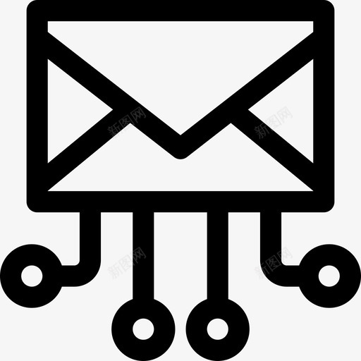 信封连接数据图标svg_新图网 https://ixintu.com 信件 信封 数据 流 消息 电子邮件 连接