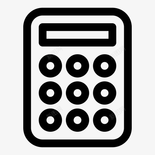 计算器纯线图标svg_新图网 https://ixintu.com 纯线 计算器