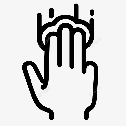 三个手指轻拍手屏幕图标svg_新图网 https://ixintu.com 三个手指轻拍 屏幕 手 触摸